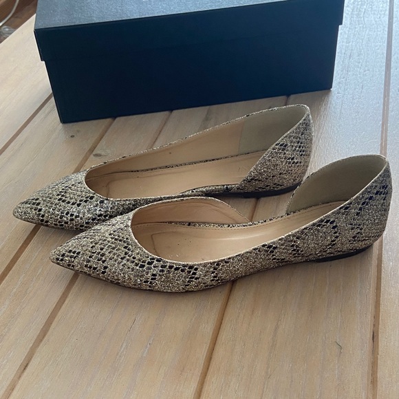 J. Crew Women's Metallic Snakeskin Pattern Flats - Picture 3 of 11